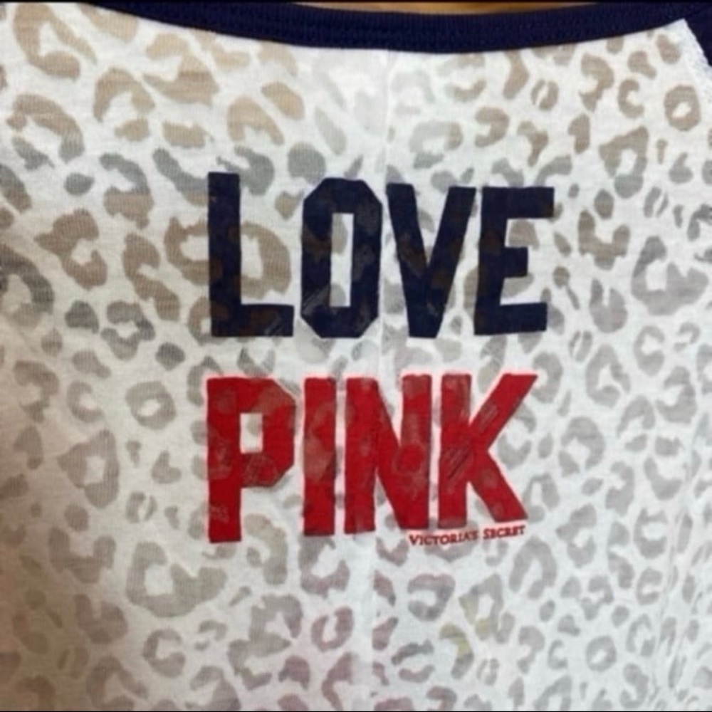 Victoria's Secret PINK x mlb cardinals limited edition leopard baseball tee NEW - Picture 4 of 5